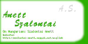 anett szalontai business card